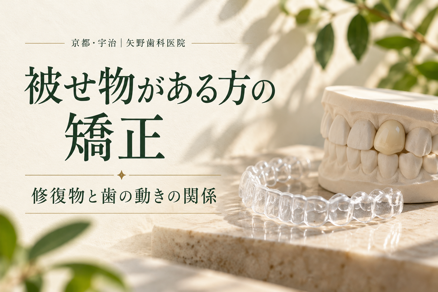 被せ物がある方の矯正の解説イメージ