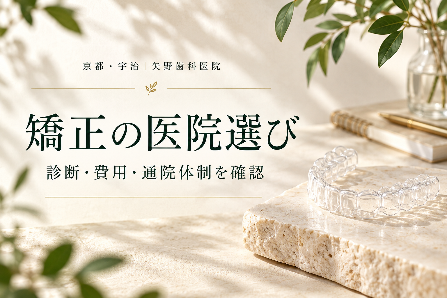 矯正の医院選びで確認したいこと|院内製作・診断・費用・通院体制を比較するのイメージ