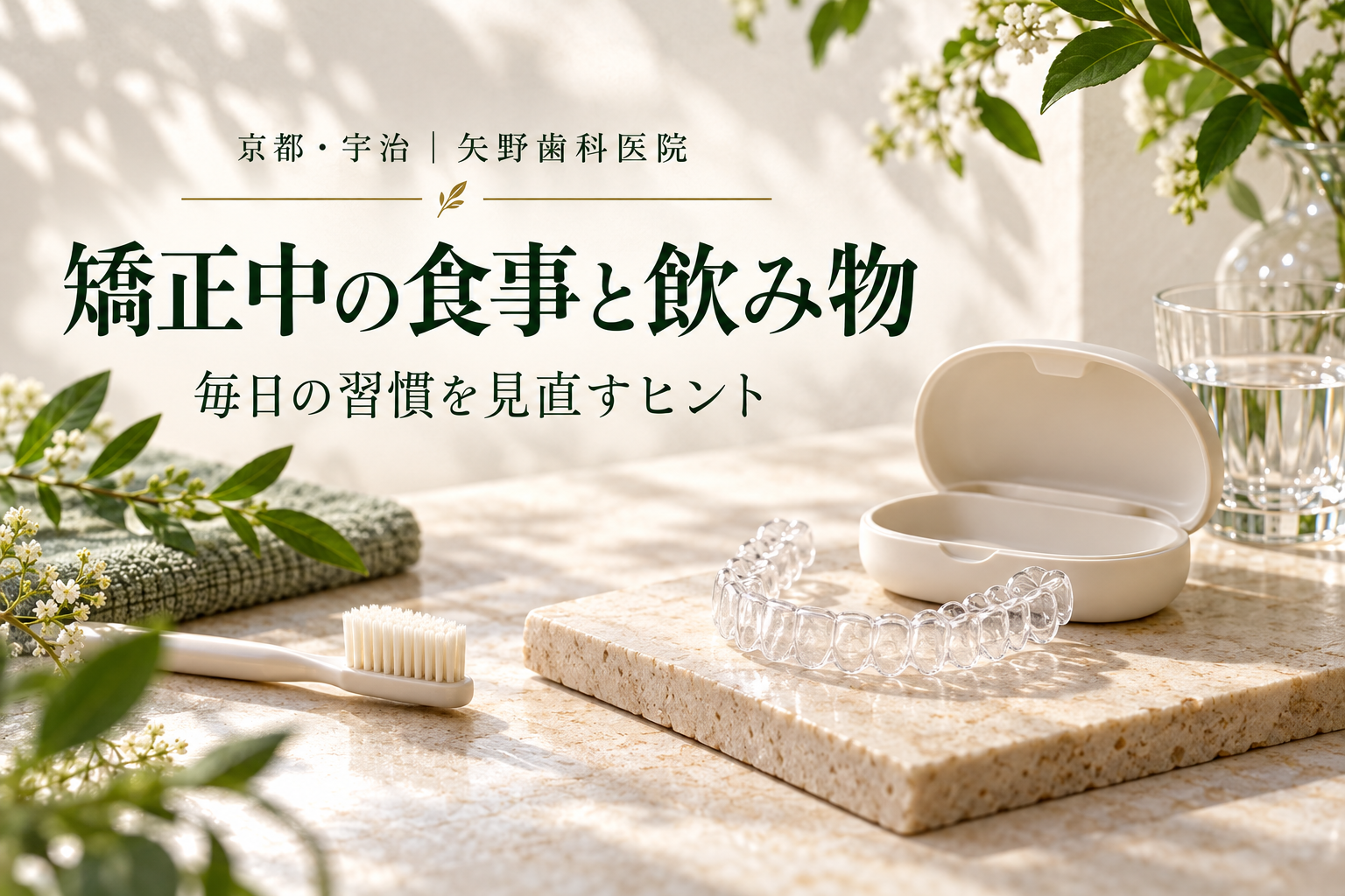 マウスピース矯正中の食事と飲み物|外食・間食・コーヒーとの付き合い方のイメージ