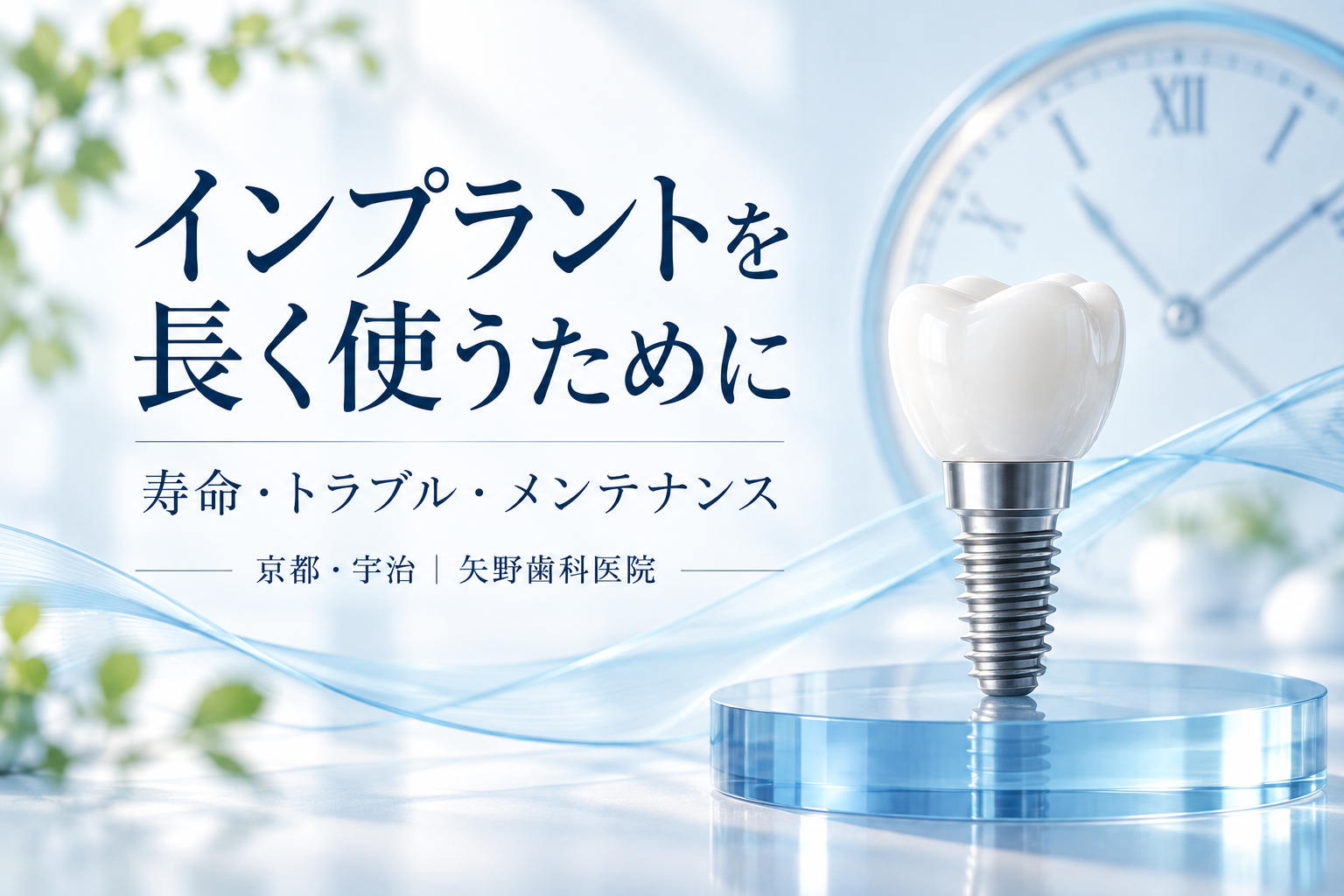 インプラントは何年もつ?宇治で考える寿命・トラブルと長く使うための管理の解説イメージ