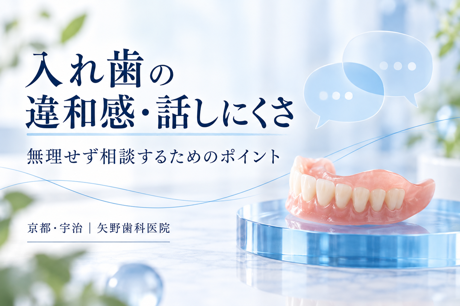 入れ歯の違和感・吐き気・話しにくさ｜宇治で相談する装着感と発音の悩みの解説イメージ
